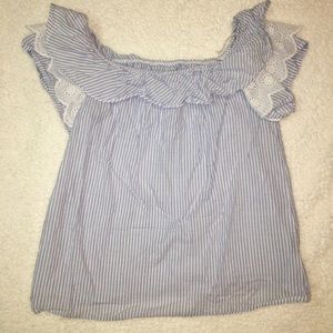 Adorable blue and white striped shirt!